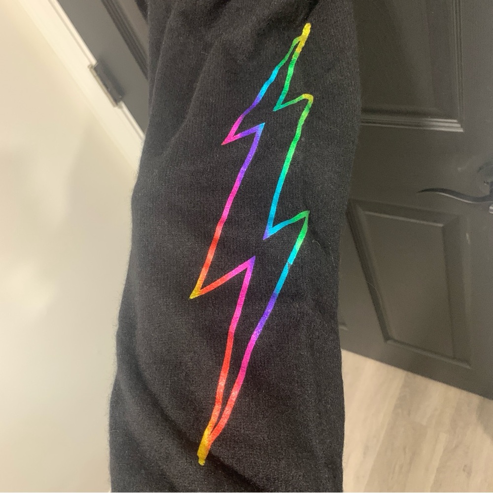 Brodie Cashmere | Black Rainbow Thunder Accent Strike Cashmere Jogger | Sz L - Picture 5 of 13
